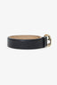Gucci Black Leather Monogram Belt Size 70