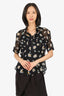 Saint Laurent Black Floral Print Short Sleeve Shirt Size 40