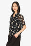 Saint Laurent Black Floral Print Short Sleeve Shirt Size 40