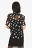 Saint Laurent Black Floral Print Short Sleeve Shirt Size 40