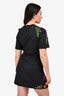 3.1 Phillip Lim Black Cotton Sunflower Embroidered Cut-Out Mini Dress Size M