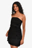 Ganni Black Rouched Tube Top Size XS