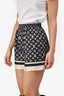 Louis Vuitton Navy Blue/Cream Monogram Silk Shorts Size 36