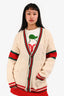 Gucci Cream/Web Wool Knit Cardigan Size S Mens