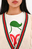 Gucci Cream/Web Wool Knit Cardigan Size S Mens