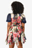 Elliatt Navy/White Floral Puff Sleeve 'Nevada' Dress Size L