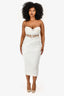 Eliya The LabelWhite Corset Net Strapless 'Zariah' Midi Dress Size L