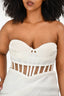 Eliya The LabelWhite Corset Net Strapless 'Zariah' Midi Dress Size L