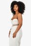 Eliya The LabelWhite Corset Net Strapless 'Zariah' Midi Dress Size L