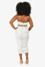 Eliya The LabelWhite Corset Net Strapless 'Zariah' Midi Dress Size L