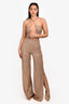 Eliya The Label Beige Sequin Halterneck 'Cassie' Jumpsuit Size XS