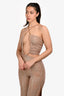 Eliya The Label Beige Sequin Halterneck 'Cassie' Jumpsuit Size XS