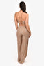 Eliya The Label Beige Sequin Halterneck 'Cassie' Jumpsuit Size XS