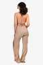 Eliya The Label Beige Sequin Halterneck 'Cassie' Jumpsuit Size M