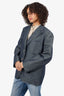 Pre-Loved Chanel™ 00C Dark Blue Denim CC Button Blazer Size 48