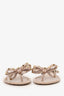 Valentino Nude Bow Detail Rockstud Flip Flops Size 38