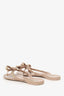 Valentino Nude Bow Detail Rockstud Flip Flops Size 38