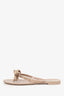 Valentino Nude Bow Detail Rockstud Flip Flops Size 38