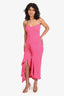 Katie May Pink Strapless Ruffled Slit Midi 'Rowan' Dress Size XS with Tags