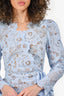 Elliatt Light Blue Floral Lace Long Sleeves 'Tania' Dress Size XS