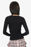 Helmut Lang Black Ribbed Knit Long Sleeve Top Size XS