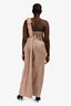 Eliya The Label Beige Sequined Gold Chain Detail 'Annalise' Gown Size L