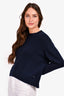 Hermès Navy Cashmere/Cotton Knit Sweater Size 36