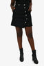Tibi Black Silver Buttons Mini Skirt Size 8