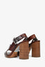 Prada Brown Leather Block Heel Sandals Size 37