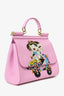 Dolce & Gabbana Pink Dauphine Medium Family Patch Miss Sicily Bag with Strap