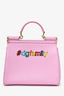 Dolce & Gabbana Pink Dauphine Medium Family Patch Miss Sicily Bag with Strap