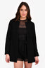 Pre-Loved Chanel™ Black Wool Blend CC 3/4 Length Coat Size 34