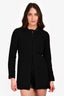Pre-Loved Chanel™ Black Wool Blend CC 3/4 Length Coat Size 34
