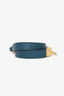 Hermès Blue Leather Gold Hardware Rivale Double Tour Bracelet