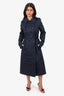 Christian Dior Navy Double Breasted Trench Coat Size 2 US