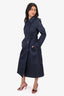 Christian Dior Navy Double Breasted Trench Coat Size 2 US
