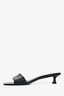 The Row Black Leather Kitten Heeled Sandals Size 37.5