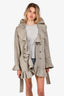Dolce & Gabbana Grey Cotton Ruffle Short Trench Coat Size 40