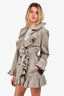 Dolce & Gabbana Grey Cotton Ruffle Short Trench Coat Size 40
