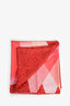 Fendi Pink/Red Graphic Print Silk Scarf 90