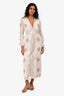 Vilshenko White/Pink Floral V-Neck Dress Size 8