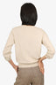 Brunello Cucinelli Cream Cashmere Beaded Sleeves Detail Sweater Size XX-Small
