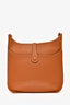 Hermes 2015 Gold Clemence Leather Evelyn PM Crossbody Bag