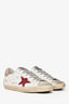 Golden Goose White/Red/Gold Leather Super Star Sneaker Size 39