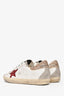 Golden Goose White/Red/Gold Leather Super Star Sneaker Size 39