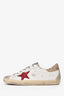Golden Goose White/Red/Gold Leather Super Star Sneaker Size 39