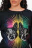 Gucci Black Sequin Embellished Graphic Print Sweater Size S