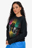 Gucci Black Sequin Embellished Graphic Print Sweater Size S