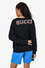 Gucci Black Sequin Embellished Graphic Print Sweater Size S