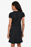 Jil Sander Navy Black Button Detail Short Sleeve Midi Dress Size 38